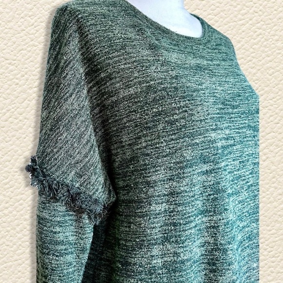Boho Knox Rose Fringe Detailed Sweater Heather-Green Size M - Picture 2 of 7